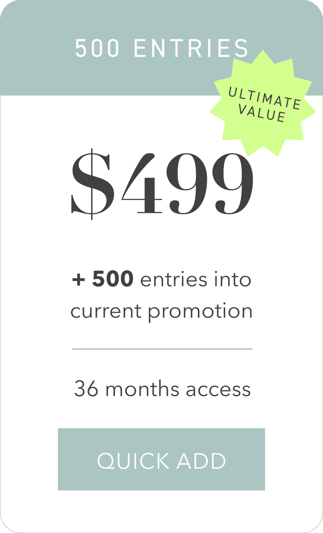 500 Entries | 36 Months Access